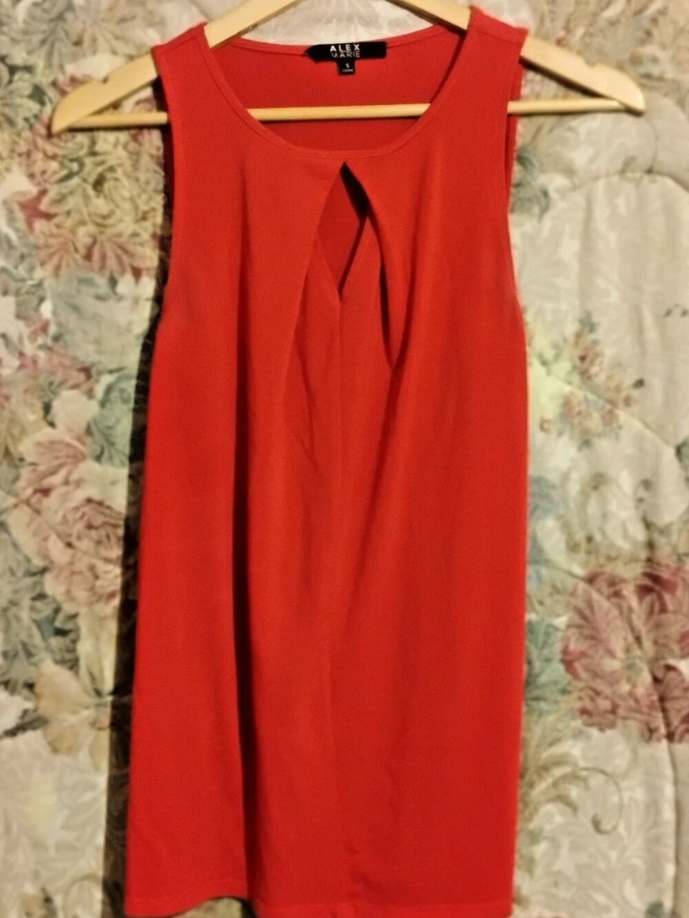 Alex Marie Keyhole Sleeveless Red Top